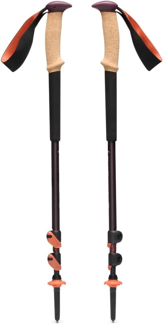 BLACK DIAMOND Trail Trekking Poles (Pair) | Lightweight Aluminum Hiking Poles | Natural, Cork, or Foam Grips | FlickLock Adjustable Shafts for All-Season Stability