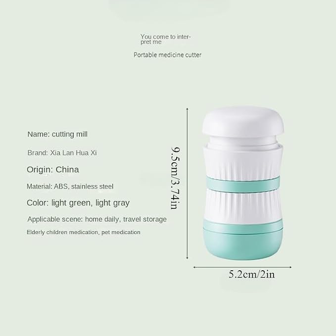 Pill Cutter 1/3, Pill Splitter with Stainless Steel Blade for Cutting Small Pills or Large Pills in one Third, Suitable for Cuting Vitamins, Tablets (1-3 Green)