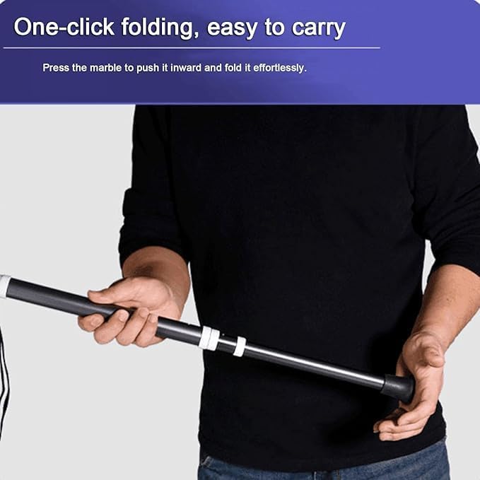 Folding Walking Cane for Men & Women, Adjustable Height & Handle - Lightweight Portable Walking Stick, Foldable Cane with Comfortable Grip