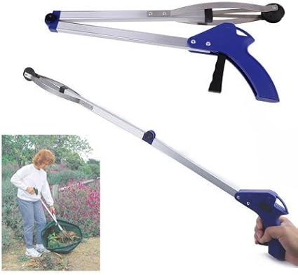 Reacher Grabber 32" Extra Long Folding Reaching Claw Heavy Duty Mobility Aid Arm Extender Gripper Tools for Trash Pick Up Litter Picker Garden Nabber Elderly Arthritis Reach Assist Tool