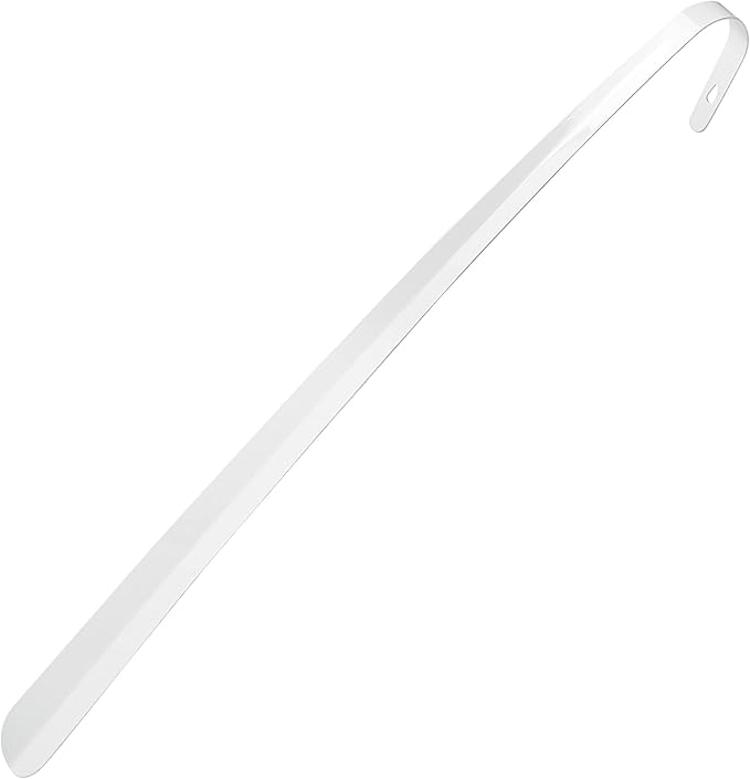 DMI Extra Long Handled Steel No Bend Shoe Horn, 24 Inches, White