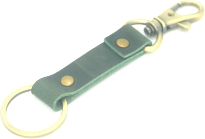 Genuine Leather Keychain Walnut Leather Key Holder Mens Belt Key Chain Ring Fob