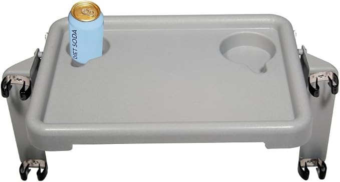 Drive Medical 10125 Walker Tray with Cup Holders, Gray | Walker Tray Includes Built-In Cup Holders for Convenient Everyday Item Storage and Transport, Gray Finish
