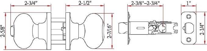 Design House 750596 Egg Keyed Entry Door Knob Oil Rubbed Bronze | Surface, Traditional, Brass, Hardware, 750596