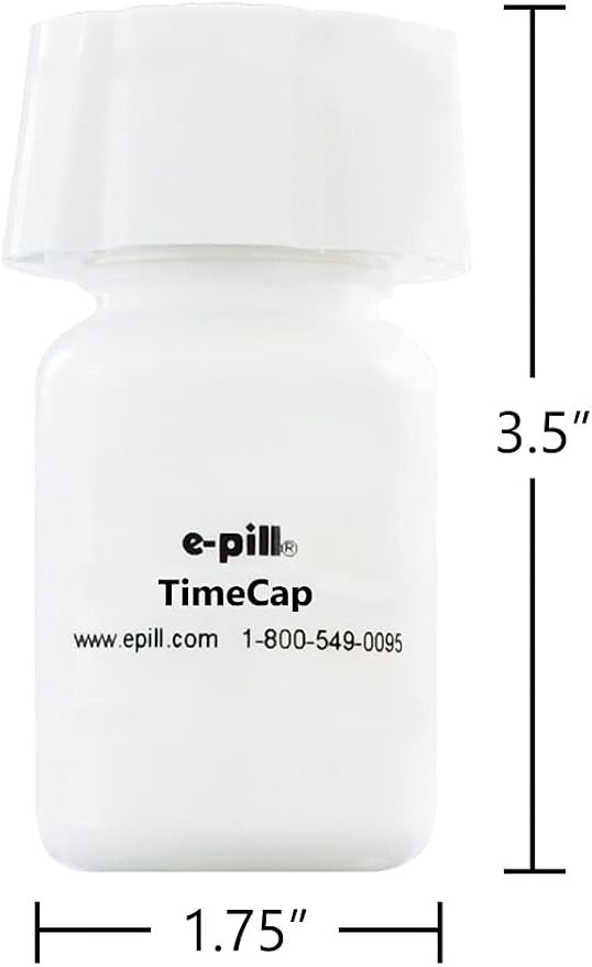 TimeCap Bottle Cap with Last Opened Time Stamp & Reminder | Tracks Last Open Date for Medication, Vitamins, Supplements & Pet Care