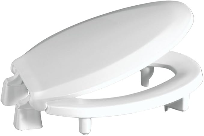 Centoco 3 inch Raised Toilet Seat for Seniors, Elongated, White | Closed Front, Cover, Plastic, 3L800STS-001, Made in the USA