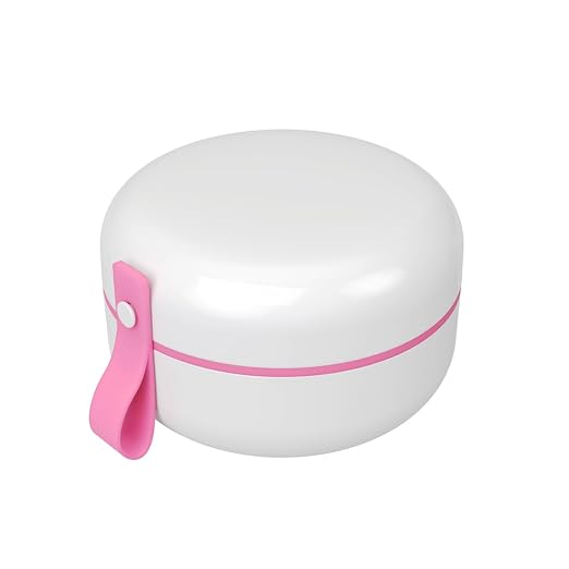 EZY DOSE Mini Pill Organizer, 4-Compartment Vitamin & Medication Case with Screw-Top Secure Seal + Sliding Dispenser, Compact Bottle-Replacement for Purse, Work, Cruise & Travel, Small, White/Pink