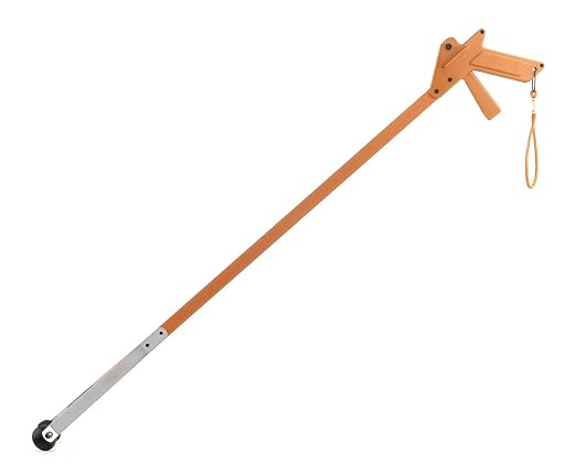 Orange-U-Tongs PRO Grade Litter Pick up Tool, Elastic Lanyard, Suction Cup Reacher Grabber for Indoor or Outdoor Use, 33" Reach, 5lb. Pick Up Capacity, Orange, 36", 2 Pack (7702-2)