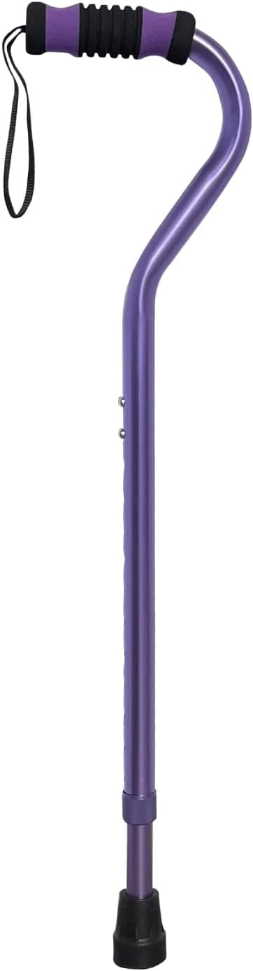 Sky Med Aluminum Lightweight Bariatric Heavy Duty Cane-600lbs Weight Capacity, for Women & Men, 1.3 lbs. Product Weight, Soft Hand Grip, Carrying Strap, Offset Handle