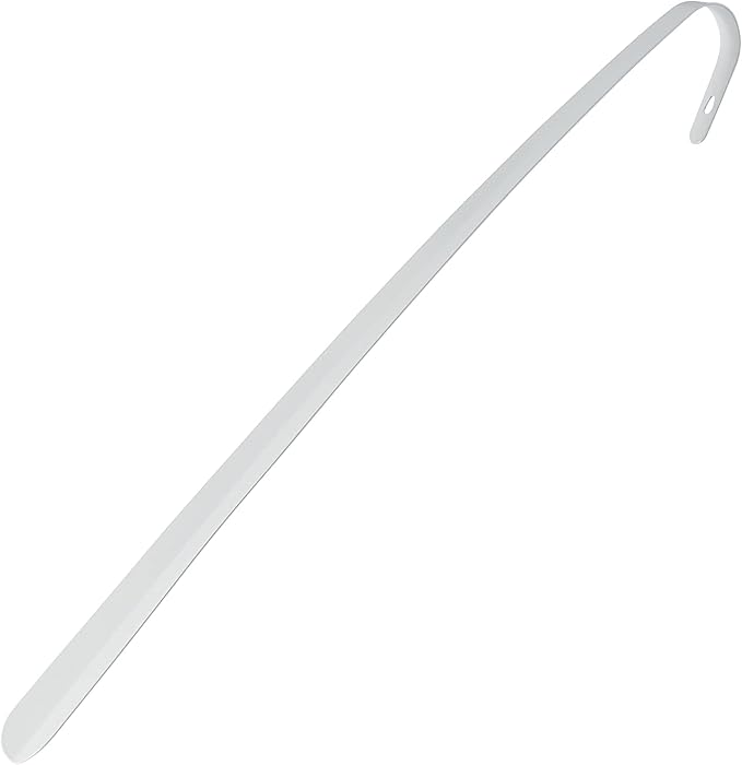 DMI Extra Long Handled Steel No Bend Shoe Horn, 24 Inches, White