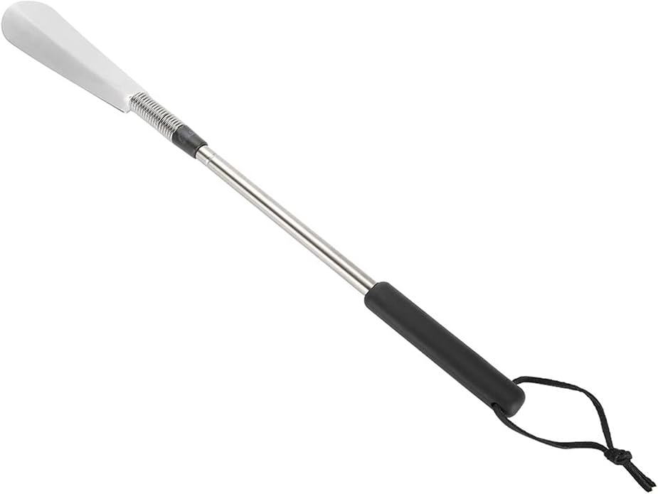 Shoehorn Aid with Long Handle Stainless Steel Spring Telescopic Shoe Horn Shoe Lifter for Elderly People,Pregnant woman and Move Inconvenient person
