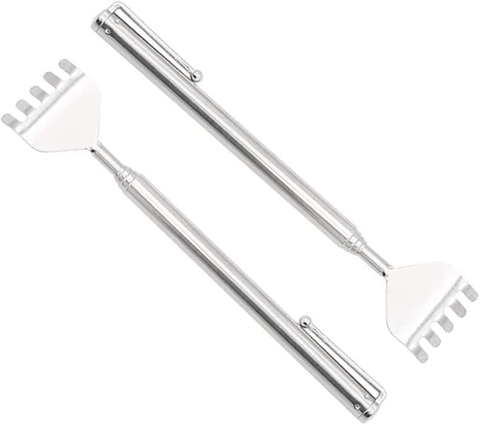 2 PCS Back Scratcher Massager Extendable Metal Handheld Hand Claw Extender for Itch Relief Retractable to 19 Inch