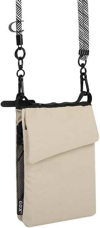 GOX Neck Wallet for Traveling Women,RFID Blocking Crossbody Wallet | Nylon Water-Repellent Passport Holder with Phone Pocket, Small Neck Pouch