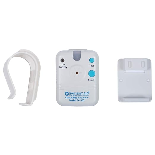 Patient Aid Bed Alarm with 10" x 30" Motion Sensor Pad and Wired Device, Various Ring Sound and Mounting Options, AC Adapter and Battery Powered Wandering and Fall Prevention for Elderly