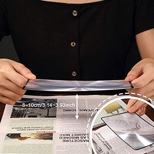 Enhon 3X Page Magnifier 7 x 4.7 Inch Magnifying Sheet Fresnel Lens Page Magnifying Glass for Elderly and People with Low Vision Reading Small Patterns, Maps and Books (8 Pieces) | For Reading, Maps, Low Vision Use, Flexible Magnifying Sheet, Lightweigh...