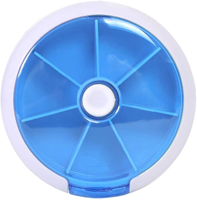 INVODA Rotating Weekly Pill Dispenser 7 Day 3 Times Medicine Pill Planner with 7 Compartments