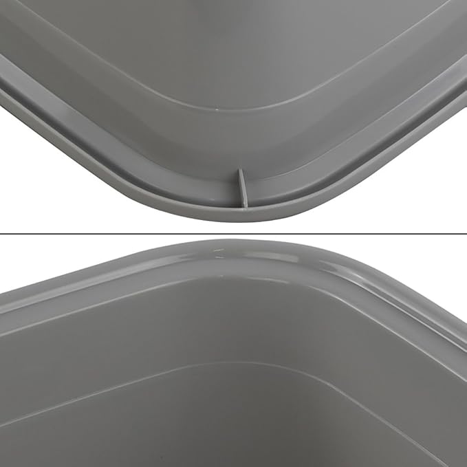 Begale 16 Quart Rectangular Plastic Wash Basins, 4-Pack Dish Pan, Gray