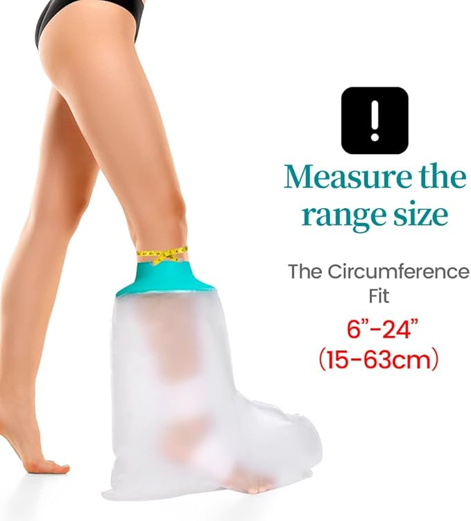 Cast Covers for Shower Leg, Waterproof Cast Cover for Showering, Cast Protector for Shower Leg Adult, Shower Boots for Foot after Surgery, Ankle, Foot (Diameter - 7.9")
