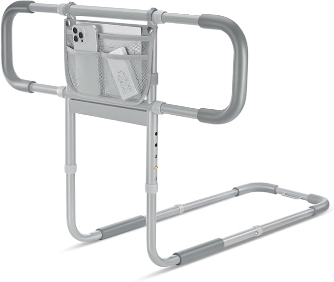 Bed Rails for Elderly Adults Safety, Extended Bed Assist Rail for Seniors with Motion Sensor Light - Adjustable Side Bed Guard Rails Handle Support Bar with Storage Bag, Fit King Queen Full Twin Beds