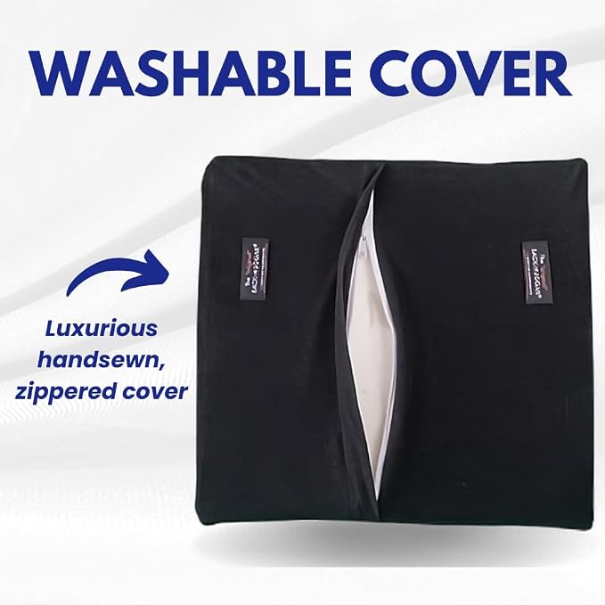 Orthopedic Back Cushion - Chiropractor-Designed Lumbar Support Pillow for Office Chair, Car, Home - High Resilience Foam, Ergonomic Design - Relieves Back Pain, Improves Posture - Black
