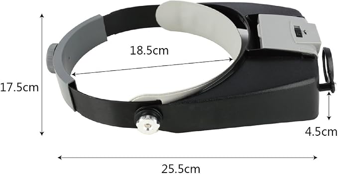 Headband Magnifier with Light，Glasses for Close Work,10X | Loupe Visor for Repair,Crafts, Hobby，Jewelers，hands free magnifying glasses with light,miniature painting magnifier