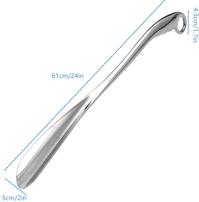 Shoe Horn Long Handle for Men Women Extra Long Handled Metal Wide Shoehorn for Seniors Solid Sturdy Durable Shoe Spoon Helper