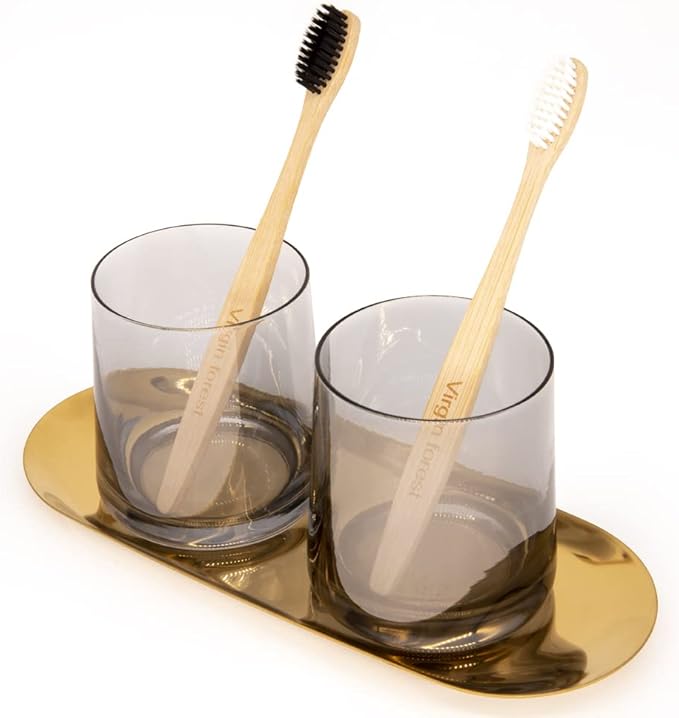 Virgin Forest Bamboo Toothbrushes, 8 Pcs Soft Bristle Eco-Friendly Biodegradable Toothbrushes