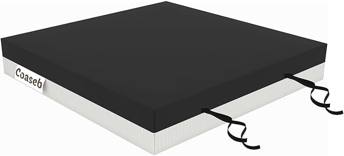 Gel Seat Cushion for Wheelchair, Office & Home Chairs – 3" Thick with 1" Cooling Gel Memory Foam + 2" High Resilience Foam, Non-Slip & Washable Cover, Pressure Relief for Long Sitting