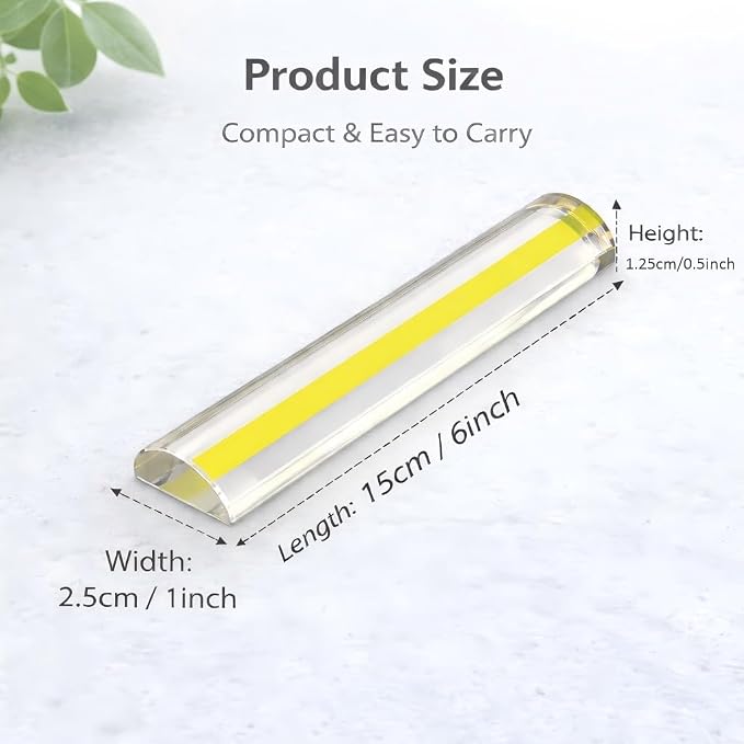 4Pack Acrylic Reading Line Magnifier, 6" Half-Round Bar | Crystal Clear, Lightweight, Distortion-Free, Ideal for Seniors, For Books, Documents & Newspapers