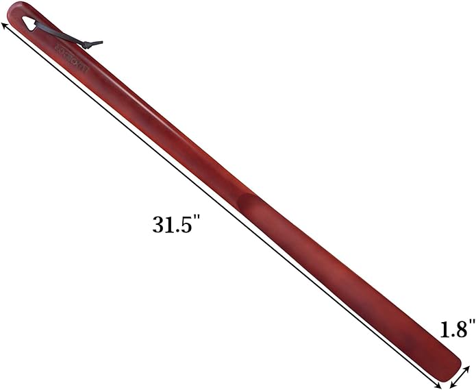 Luxdecor Long Handled Wooden Shoehorns-24in Wooden Long Handle Shoe Horn for Seinors Men Boot Jack Shoe Helper for Women