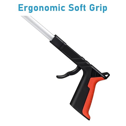 2026 Upgrade Grabber Reacher Tool, Foldable，34 inch (Orange1(1Pack)) | Heavy Duty(Up To 12LBs), Trash Pick Up, Extra Long Handy Claw, For Elderly