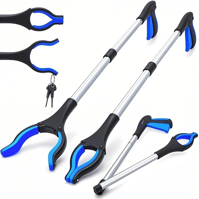 2-Pack Grabber Tool, 32" Long Reacher Grabber Pickup Tool with Magnetic Tip, Trash Picker for Elderly Grab It Reaching Tool, Garbage Picker Upper, Litter Pick Up Grab Tool