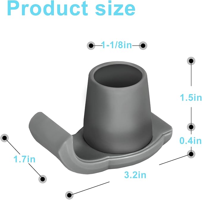 Dotday Walker Skis Glides 2 Pack, Universal Walker Accessories for Seniors | Walker Glides for Folding Walker, Durable Easy-Glide Mobility Aid, Walker Feet Replacement, Universal 1-1/8 inch, Gray