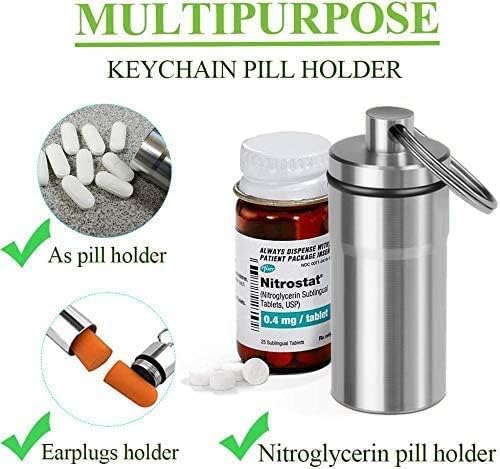 JohnBee Pill Cutter for Small or Large Pills (Dark Grey) | Designed in The USA, Cuts Vitamins, Features Storage, Brush & Waterproof Keychain Pill Holder