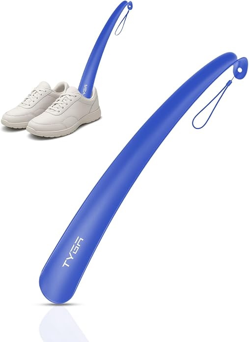 TYGA Shoe Horn Long Handled 17in 43cm Long Plastic Shoehorn for Men, Women, Senior Comfort Grip Shoe Horn Flexible Snap-Proof