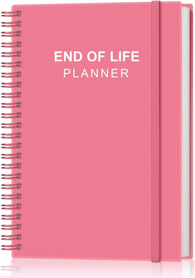 End of Life Planner – Final Arrangements Organizer for Beneficiary, Will Preparation, Last Wishes & Funeral Planning, 5.8" x 8.5", Pink