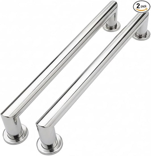 Handicap Grab Bars, Right Angle 2 Pack 18 Inch Shower Grab Bar for Seniors, 304 Stainless Steel ADA Grab Bars for Bathtubs and Showers, Safety Shower Handles for Elderly, Disabled (Polished Chrome)