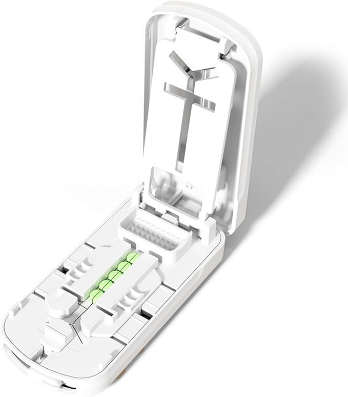 Portable Dual-Blade Pill Cutter and Crusher, Precision Half, Third and Fourth Tablet Splitter with Silicone Grip and Safety Lock for Small, Tiny or Large Pills, Upgraded Version