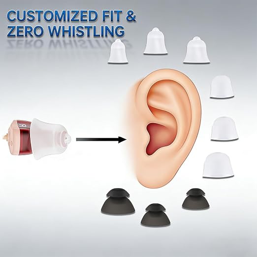 AUSTONE Rechargeable Hearing Aids for Seniors 16-Channel Noise Reduction | Invisible design, Comfort Fit with Portable Charging Case