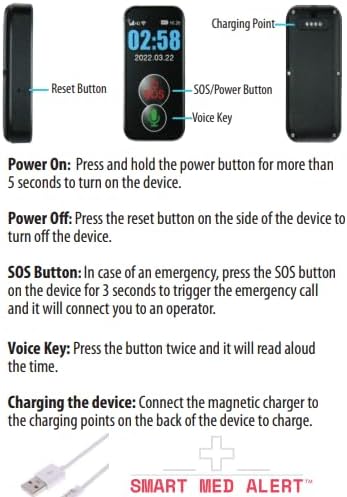 Cellular Medical Alert Necklace with Emergency Button for Elderly, 24/7 Monitoring, Fall Detection for Seniors, Water-Resistant, Wearable Pendant with 2-Way Communication, GPS Tracking