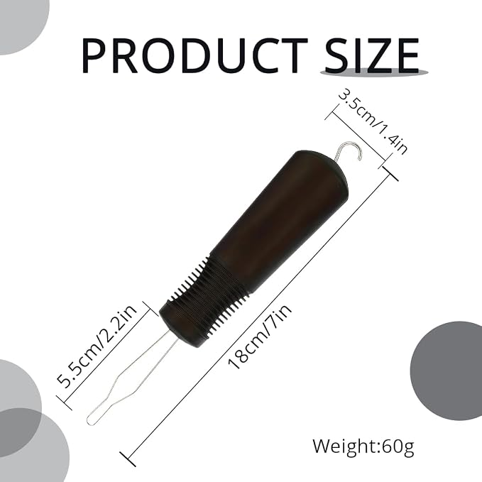 1 Pack 7×1.4inch Button Hook for Seniors, 2 in 1 Non-Slip Zipper Puller Dressing Aid Tool, One Hand Button Assist Helper for Elderly, Limited Hand Mobility, Practical Daily Gift