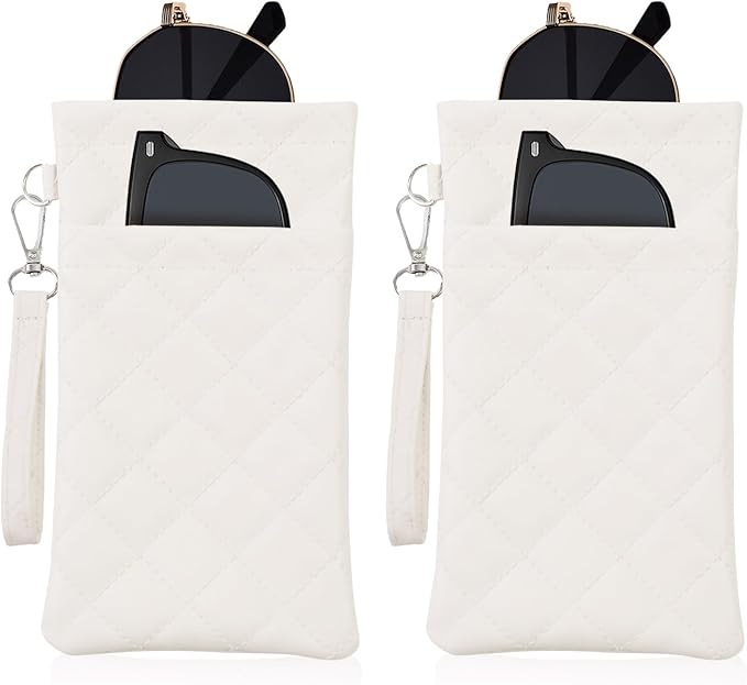 Double Eyeglass Case Soft Dual Glasses Case for Women Men Travel Squeeze Top Sunglasses Cases Eyeglasses Pouch