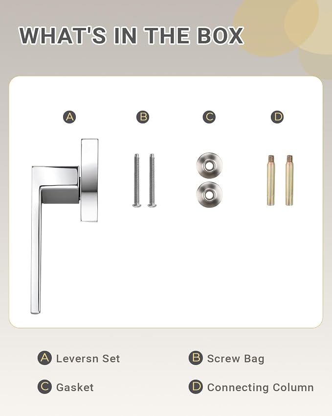 KNOBWELL 4 Pack Dummy Door Knob Closet Door Handle Inside Fake Doorknob, Reversible for Left and Right(One Side Use)