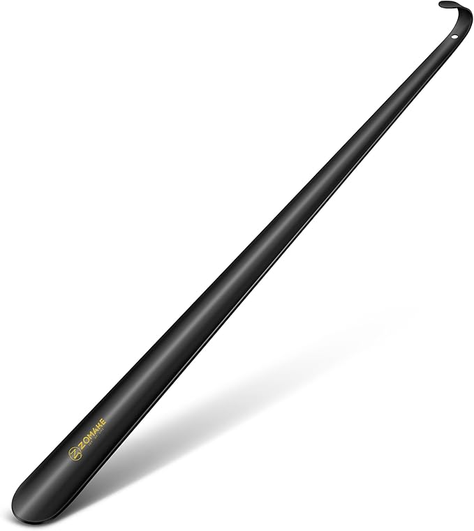 ZOMAKE Extra Long Shoe Horn for Seniors Men,Metal Shoehorn Long handle for Boots,Shoe Spoon Helper, 31.5 IN