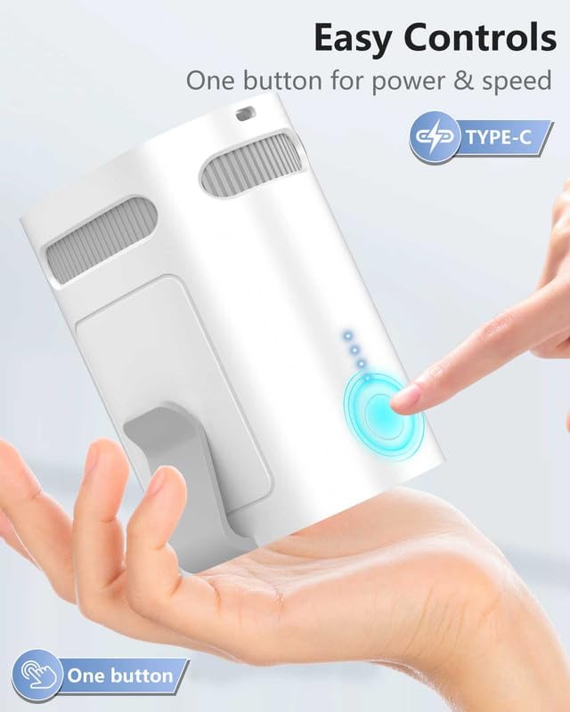 Portable Fan Attaches to Belt Shirt-Little Waist Fan Clip on Undershirt Pants Pocket Hip,Cordless Personal Fans that Blow Cold Air, Strap Hangs Neck Conditioner for Travel Camping Sports White