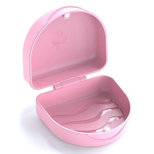 ARGOMAX 2-Pack Slim Aligner and Retainer Case, Portable Orthodontic Storage Container for Mouth Guards and Night Guards, Pink