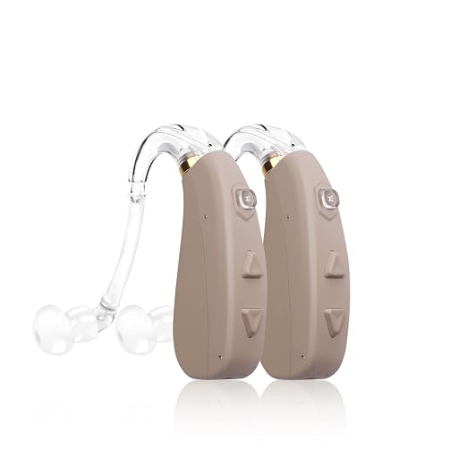 Banglijian Rechargeable Hearing Aid for Moderate to Severe Hearing Loss Ziv-206 for Seniors Adults with Noise Reduction Adaptive Feedback Cancellation-Two Types of Sound Tubes(Two Units)