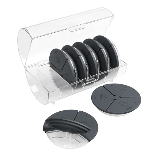 Ezy Dose Weekly (7-Day) Daily Pill Case, Medicine Planner, Vitamin Organizer Container, Compact Round Containers with Flexible Lids and Removable Compartments, 3 Times a Day, Soft Black, BPA Free