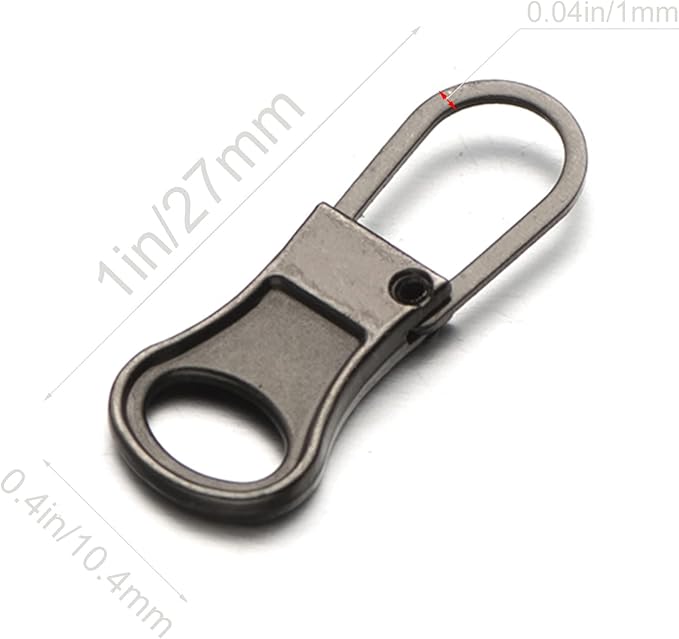 Mizeer Small Zipper Pulls for Clothing, Perfect for Small Hole Zippers, Detachable Zipper Pull Tab Replacement for Clothing Jackets Boots Purse 4PCS Gunblack
