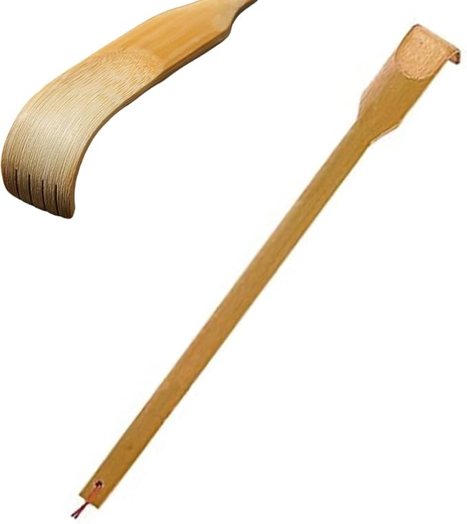 1Pc Wooden Bamboo Back Scratcher, Natural Handmade Back Scratchers, Long Handle Back Scratchers for Adults Men Women (17 Inch)